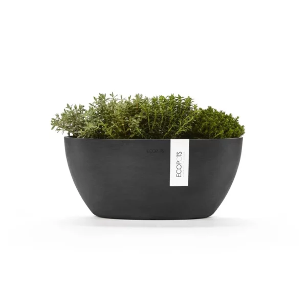 ⁦مركن فايبر موديل ECOPOTS SOFIA 30*12*13 - رمادي غامق⁩ - الصورة ⁦4⁩