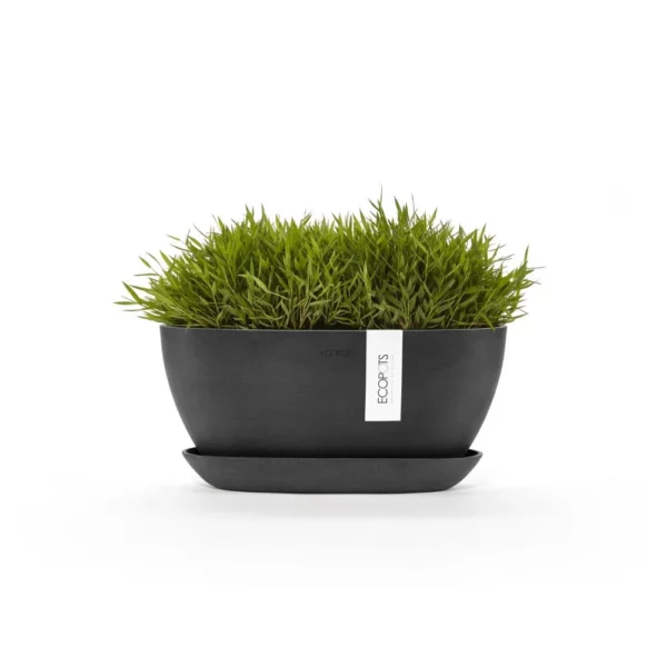 ⁦مركن فايبر موديل ECOPOTS SOFIA 30*12*13 - رمادي غامق⁩ - الصورة ⁦5⁩